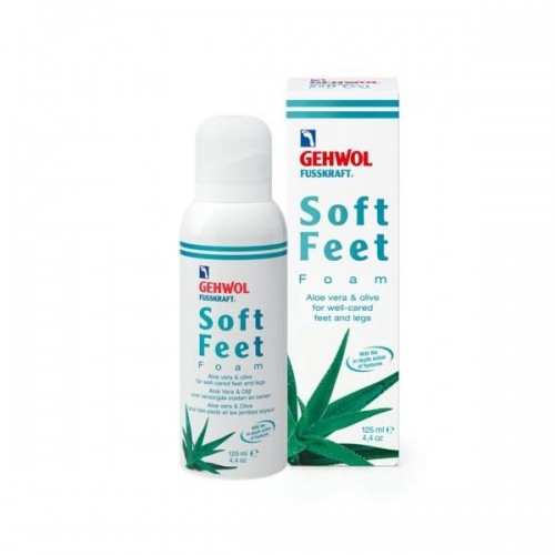 GEHWOL FUSSKRAFT Soft Feet Foam putos su alaviju, alyvuogių aliejumi ir hialiurono rūgštimi 125 ml
